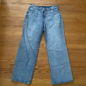 Express wide leg high rise jeans. 10 Long